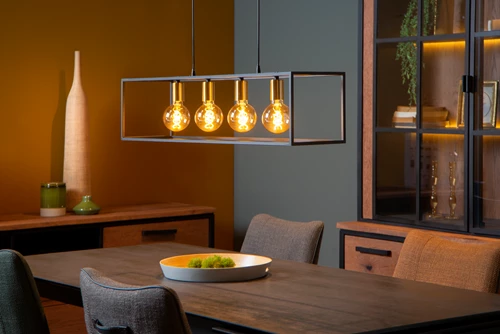 Lucide RUBEN - Pendelleuchten - 4xE27 - Schwarz - Atmosphäre 1